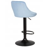 Стул барный DOBRIN LOGAN BLACK (пудрово-голубой велюр (MJ9-74))