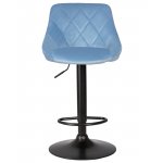 Стул барный DOBRIN LOGAN BLACK (пудрово-голубой велюр (MJ9-74))