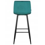 Стул барный DOBRIN NICOLE (черные матовые ножки, морской волны велюр (108-119))