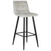 Стул барный DOBRIN NICOLE (черные матовые ножки, светло-серый велюр (108-52))