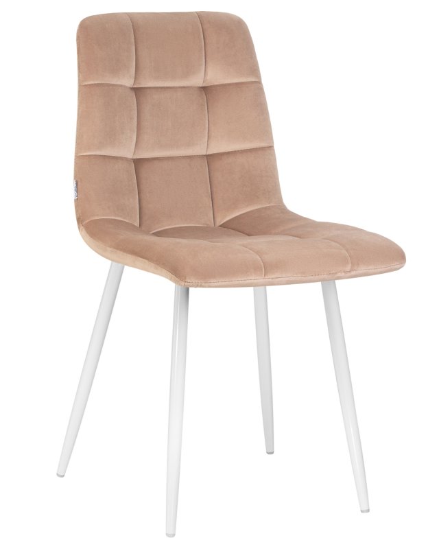 Стул обеденный DOBRIN ALEX (белые ножки, мокко велюр (V108-104),)