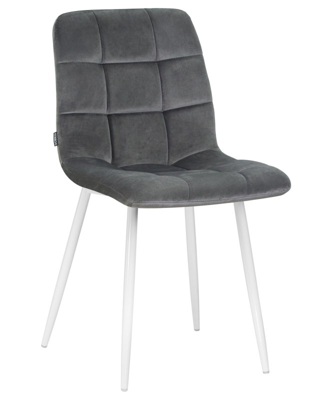 Стул обеденный DOBRIN ALEX (белые ножки, темно-серый велюр V108-91)