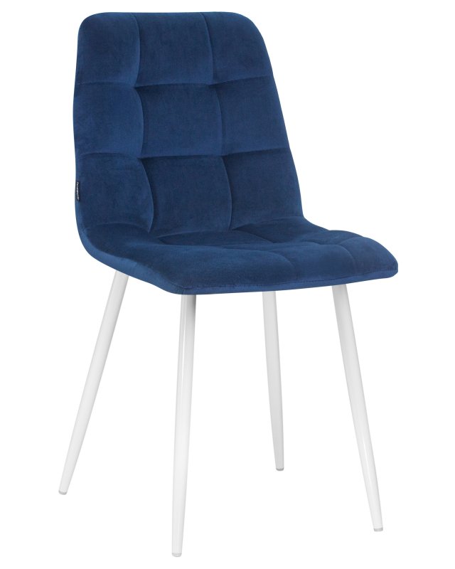 Стул обеденный DOBRIN ALEX (белые ножки, темно-синий велюр (V108-67))