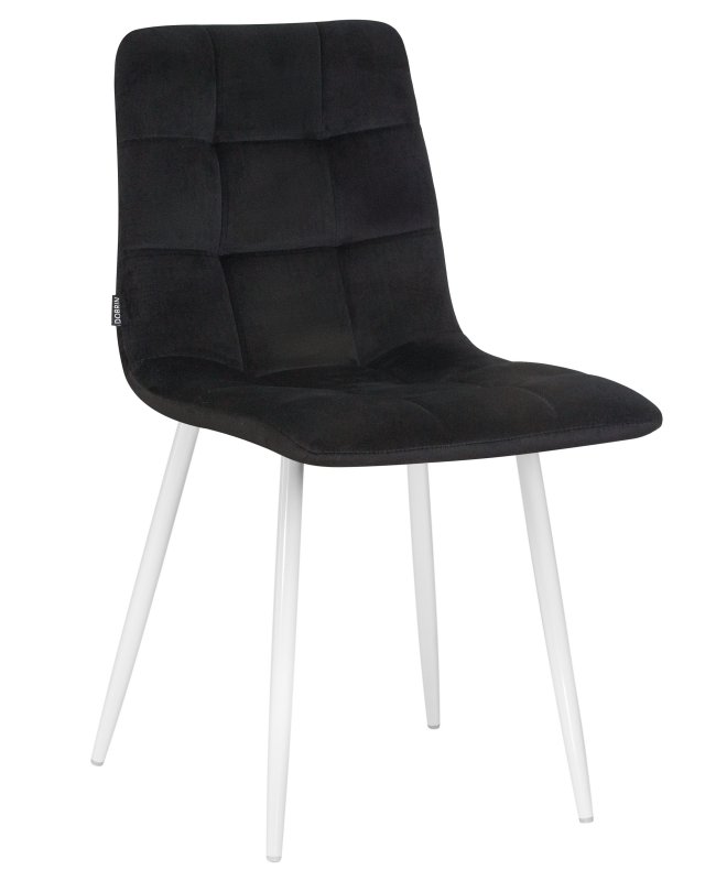 Стул обеденный DOBRIN ALEX (белые ножки, черный велюр (V108-77),)