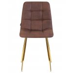 Стул обеденный DOBRIN ALEX (золотые ножки, коричневая микрофибра (PK-03))