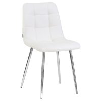 Стул обеденный DOBRIN ALEX (хром ножки, белая экокожа (P-02))