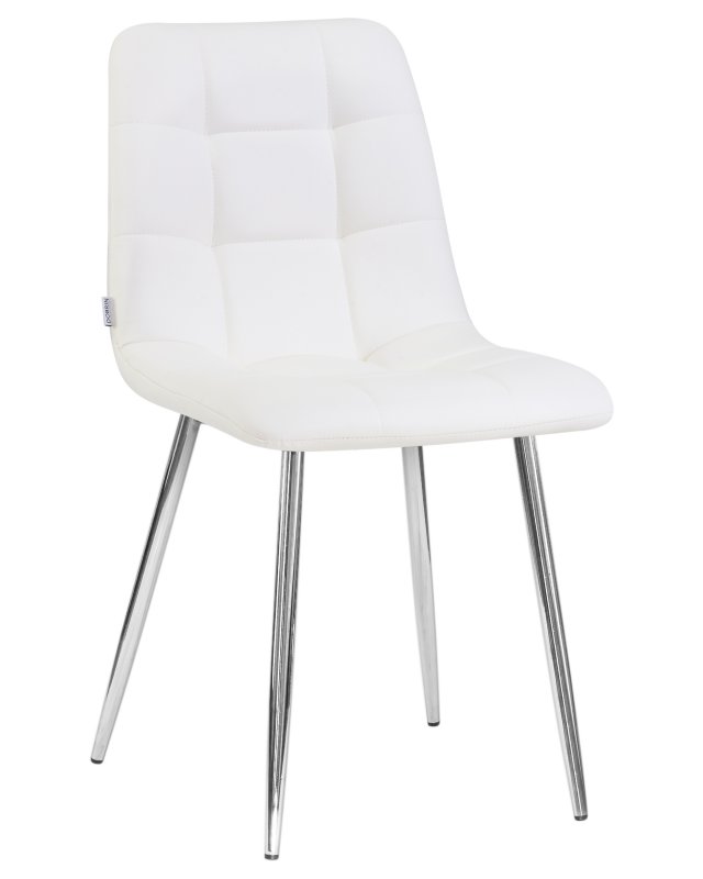 Стул обеденный DOBRIN ALEX (хром ножки, белая экокожа (P-02))