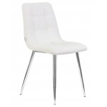 Стул обеденный DOBRIN ALEX (хром ножки, белая экокожа (P-02))