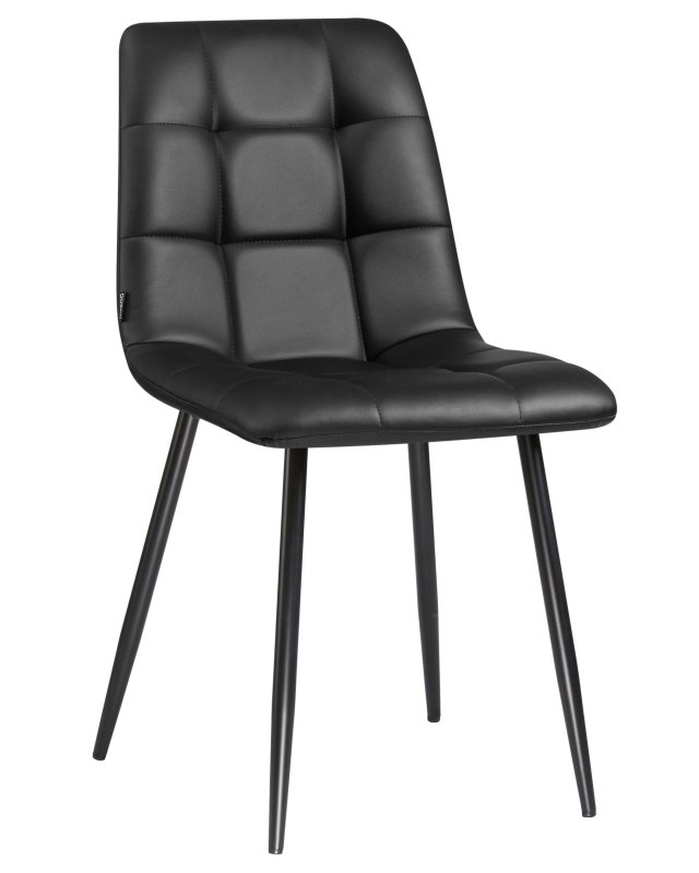 Стул обеденный DOBRIN ALEX (черные матовые ножки, чёрная экокожа (P-01))