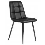 Стул обеденный DOBRIN ALEX (черные матовые ножки, чёрная экокожа (P-01))
