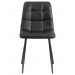 Стул обеденный DOBRIN ALEX (черные матовые ножки, чёрная экокожа (P-01))