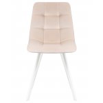 Стул обеденный DOBRIN ALEX SQUARE (белые ножки, кремовый велюр (V108-113))