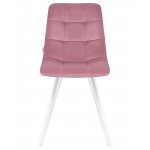 Стул обеденный DOBRIN ALEX SQUARE (белые ножки, розовый велюр (V108-15))