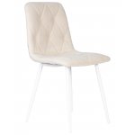 Стул обеденный DOBRIN CHILLY ROMBO (Бежевый Simple 44, основание белое)