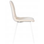 Стул обеденный DOBRIN CHILLY ROMBO (Бежевый Simple 44, основание белое)