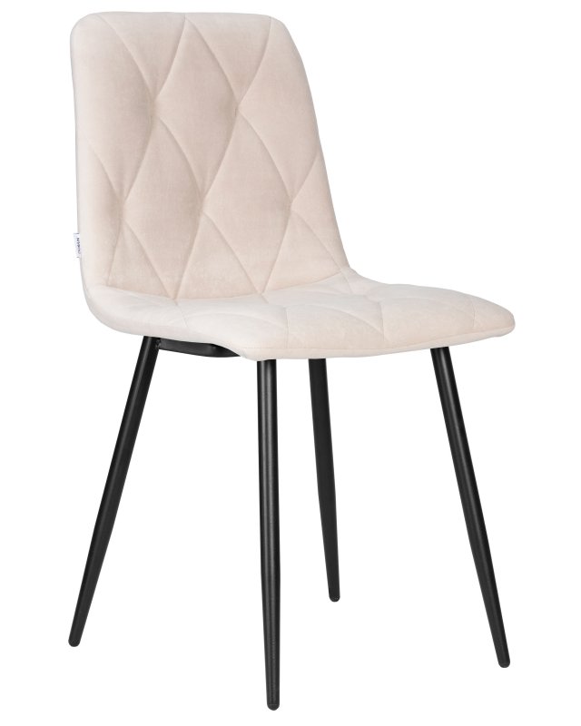 Стул обеденный DOBRIN CHILLY ROMBO (Бежевый Simple 44, основание черный)
