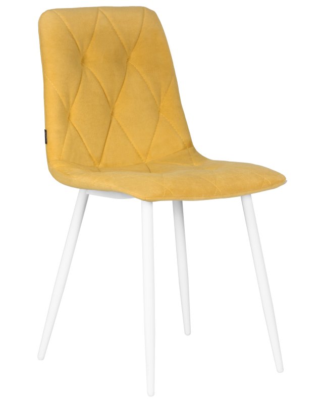 Стул обеденный DOBRIN CHILLY ROMBO (Горчичный Simple 15, основание белый)