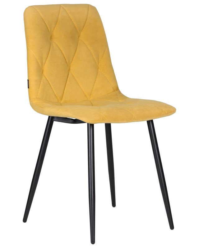 Стул обеденный DOBRIN CHILLY ROMBO (Горчичный Simple 15, основание черное)