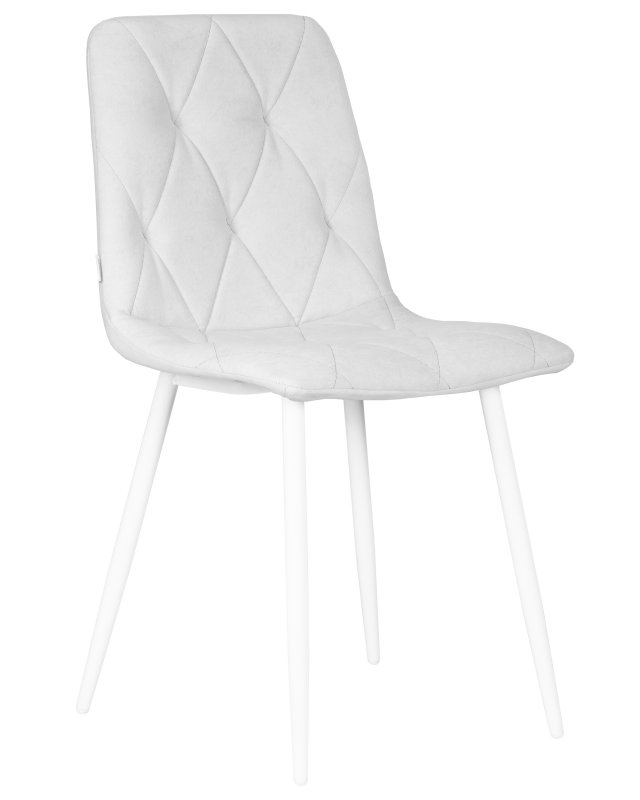 Стул обеденный DOBRIN CHILLY ROMBO (Светло-серый Simple 29, основание белое)