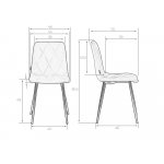 Стул обеденный DOBRIN CHILLY ROMBO (Светло-серый Simple 29, основание белое)