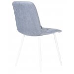 Стул обеденный DOBRIN CHILLY ROMBO (Серо-голубой Simple 26, основание белый)