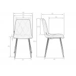 Стул обеденный DOBRIN CHILLY ROMBO (Серо-голубой Simple 26, основание черное)