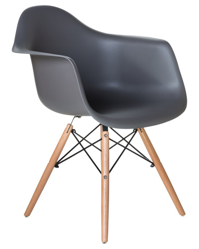 Стул обеденный DOBRIN DAW (ножки светлый бук, цвет сиденья тёмно-серый (GR-04))