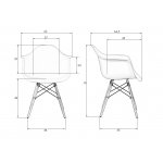 Стул обеденный DOBRIN DAW (ножки светлый бук, цвет сиденья тёмно-серый (GR-04))