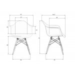 Стул обеденный DOBRIN DAW (ножки светлый бук, цвет сиденья чёрный)