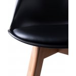 Стул обеденный DOBRIN JERRY SOFT (ножки светлый бук, цвет сиденья чёрный (B-03))