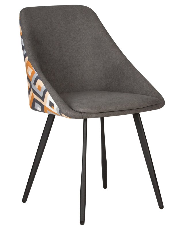 Стул обеденный DOBRIN MARKUS (ЭМАЛЬ ЧЕРНЫЙ МУАР ткань Candy Graphite+Escada Ochre)