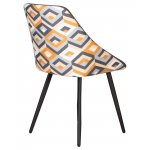 Стул обеденный DOBRIN MARKUS (ЭМАЛЬ ЧЕРНЫЙ МУАР ткань Candy Graphite+Escada Ochre)