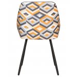 Стул обеденный DOBRIN MARKUS (ЭМАЛЬ ЧЕРНЫЙ МУАР ткань Candy Graphite+Escada Ochre)