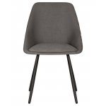 Стул обеденный DOBRIN MARKUS (ЭМАЛЬ ЧЕРНЫЙ МУАР ткань Candy Graphite+Escada Ochre)