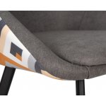 Стул обеденный DOBRIN MARKUS (ЭМАЛЬ ЧЕРНЫЙ МУАР ткань Candy Graphite+Escada Ochre)