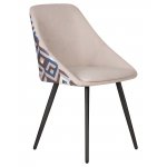 Стул обеденный DOBRIN MARKUS (ЭМАЛЬ ЧЕРНЫЙ МУАР ткань Candy Silver+Escada Ocean)