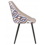 Стул обеденный DOBRIN MARKUS (ЭМАЛЬ ЧЕРНЫЙ МУАР ткань Candy Silver+Escada Ocean)