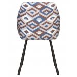 Стул обеденный DOBRIN MARKUS (ЭМАЛЬ ЧЕРНЫЙ МУАР ткань Candy Silver+Escada Ocean)