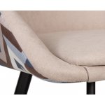 Стул обеденный DOBRIN MARKUS (ЭМАЛЬ ЧЕРНЫЙ МУАР ткань Candy Silver+Escada Ocean)