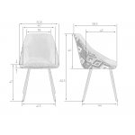 Стул обеденный DOBRIN MARKUS (ЭМАЛЬ ЧЕРНЫЙ МУАР ткань Candy Silver+Escada Ocean)