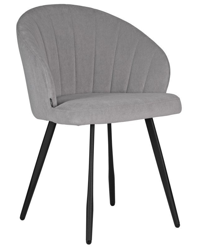 Стул обеденный DOBRIN NAOMI (ЭМАЛЬ ЧЕРНЫЙ МУАР велюр Catania Smoke)
