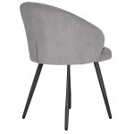 Стул обеденный DOBRIN NAOMI (ЭМАЛЬ ЧЕРНЫЙ МУАР велюр Catania Smoke)