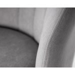 Стул обеденный DOBRIN NAOMI (ЭМАЛЬ ЧЕРНЫЙ МУАР велюр Catania Smoke)