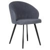 Стул обеденный DOBRIN NAOMI (ЭМАЛЬ ЧЕРНЫЙ МУАР велюр Catania Steel)