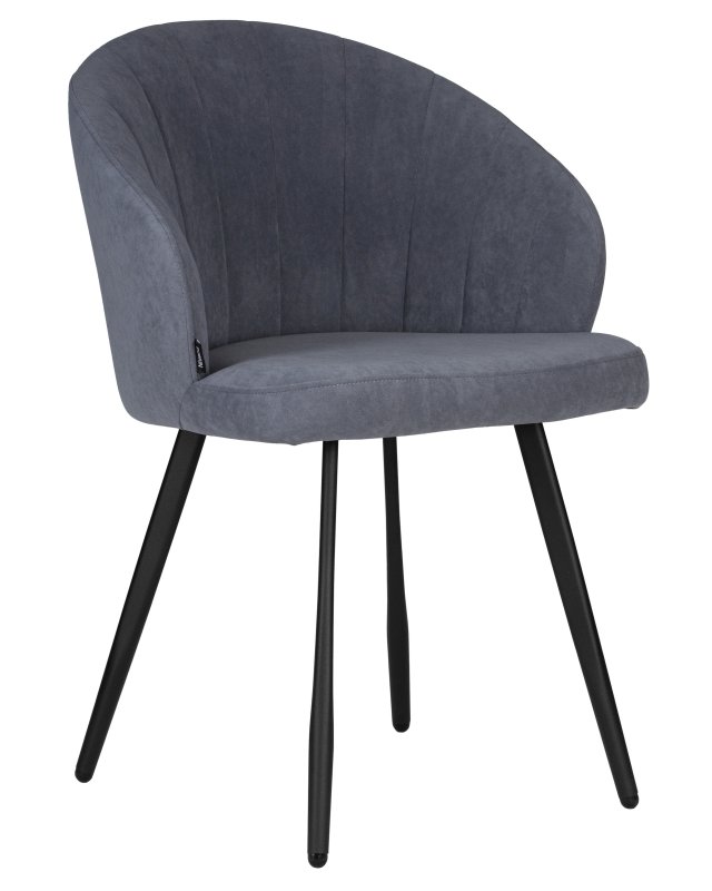 Стул обеденный DOBRIN NAOMI (ЭМАЛЬ ЧЕРНЫЙ МУАР велюр Catania Steel)
