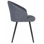 Стул обеденный DOBRIN NAOMI (ЭМАЛЬ ЧЕРНЫЙ МУАР велюр Catania Steel)