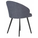 Стул обеденный DOBRIN NAOMI (ЭМАЛЬ ЧЕРНЫЙ МУАР велюр Catania Steel)