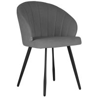 Стул обеденный DOBRIN NAOMI (ЭМАЛЬ ЧЕРНЫЙ МУАР велюр Catania Stone)