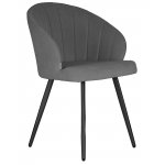 Стул обеденный DOBRIN NAOMI (ЭМАЛЬ ЧЕРНЫЙ МУАР велюр Catania Stone)