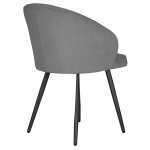 Стул обеденный DOBRIN NAOMI (ЭМАЛЬ ЧЕРНЫЙ МУАР велюр Catania Stone)